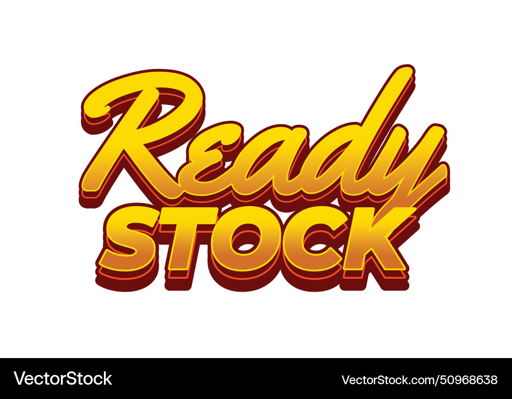 Ready stock text effect in 3 dimension style Vector Image