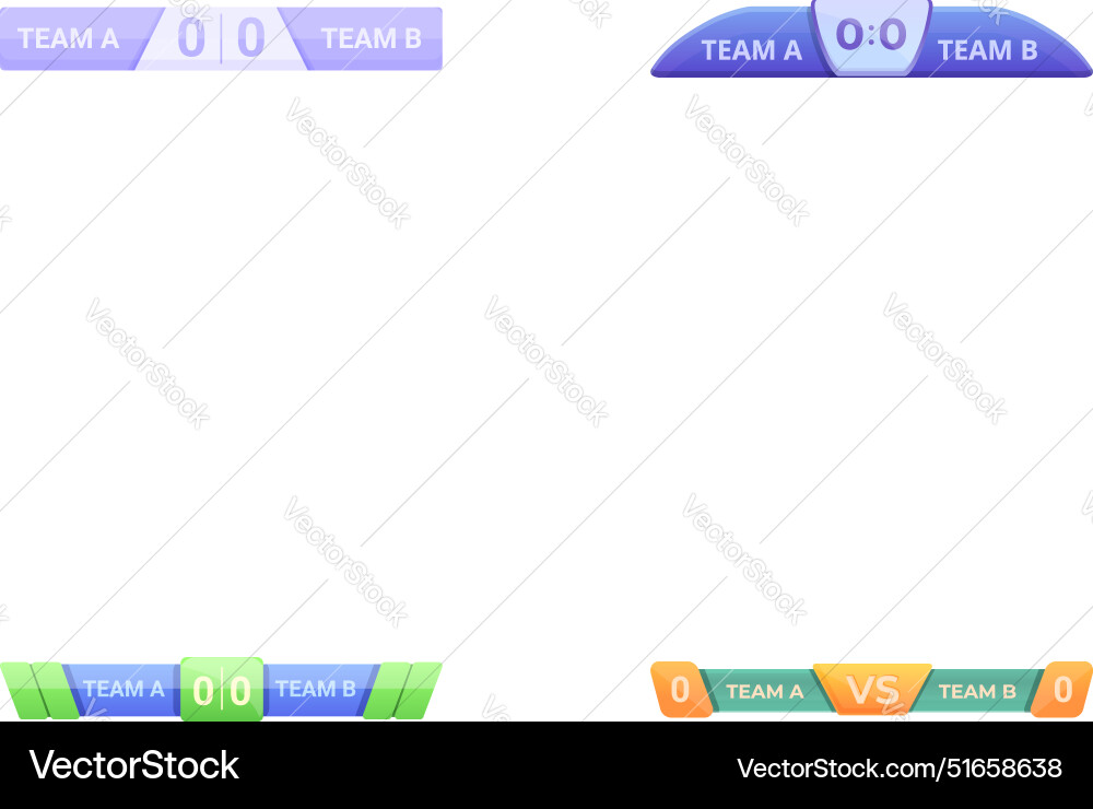 Scoreboard-Symbole setzen Cartoon verschiedene Vektorbild