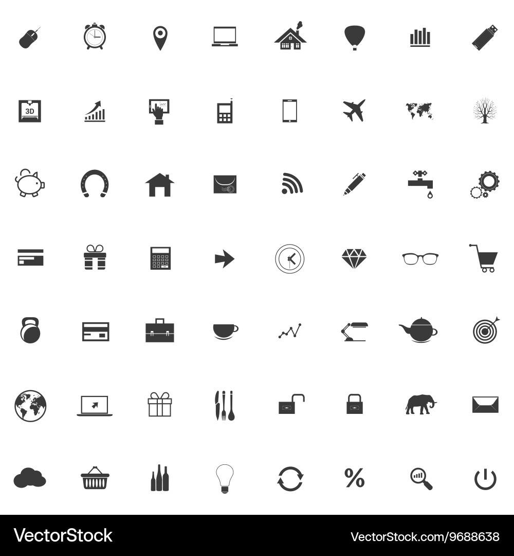 Set or collection of icons for web design Vector Image