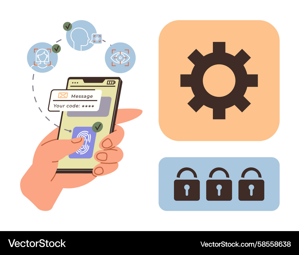 Smartphone Authentication Security Vector Image