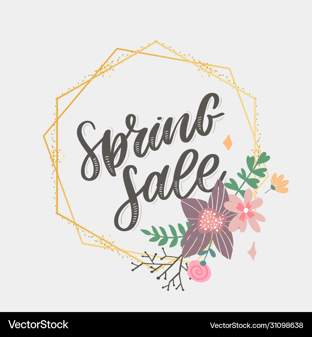 Spring sale word hanging on leaves with strings Spring sale word hanging on leaves with strings vector image
