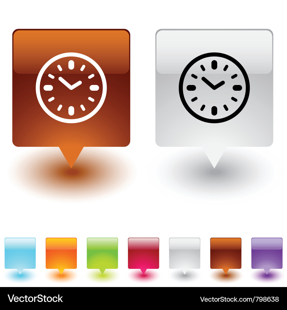 Time square button vector image