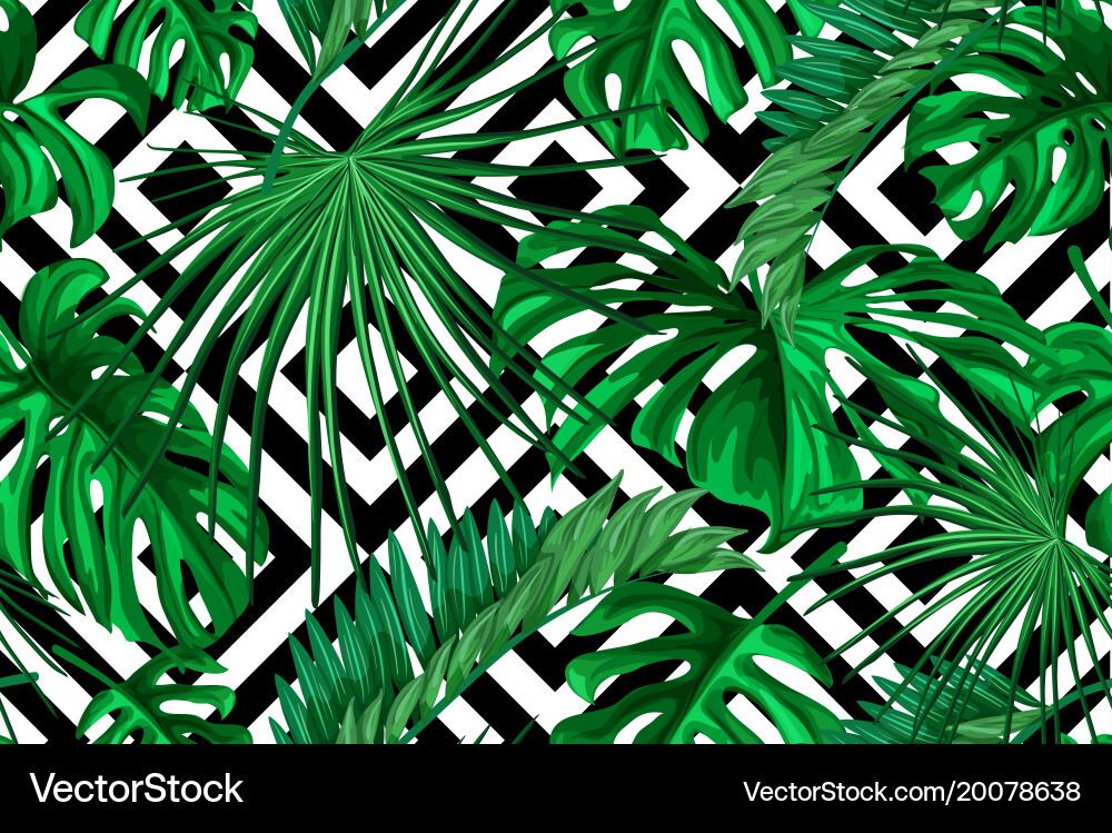 Tropical Leaf Seamless Pattern Vector Image