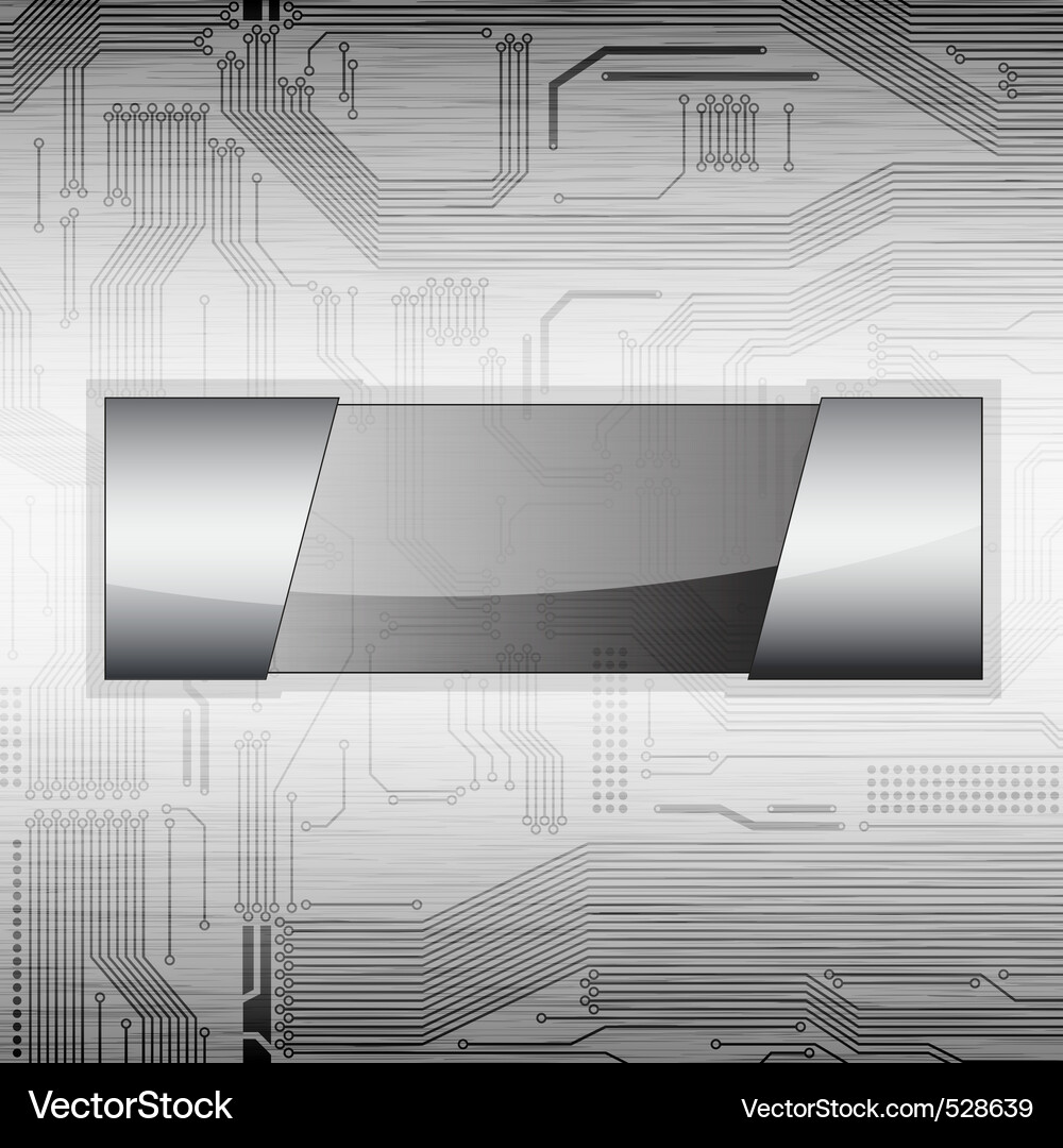 Background with circuit pattern brushed metal Vector Image