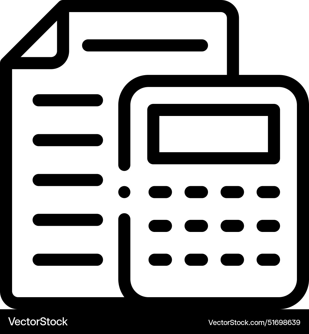 Calculate icon thin linear style design isolated Vector Image