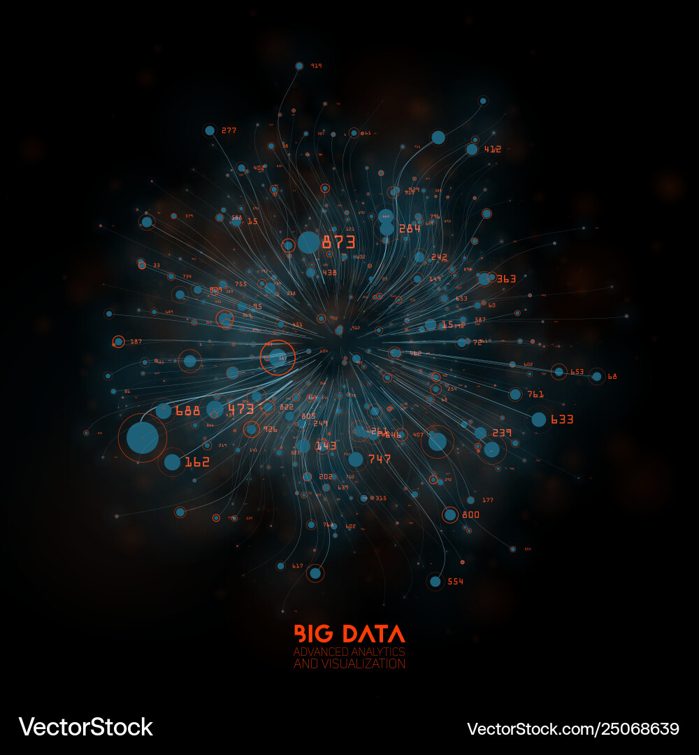 Complex Data Network Visualization vector image