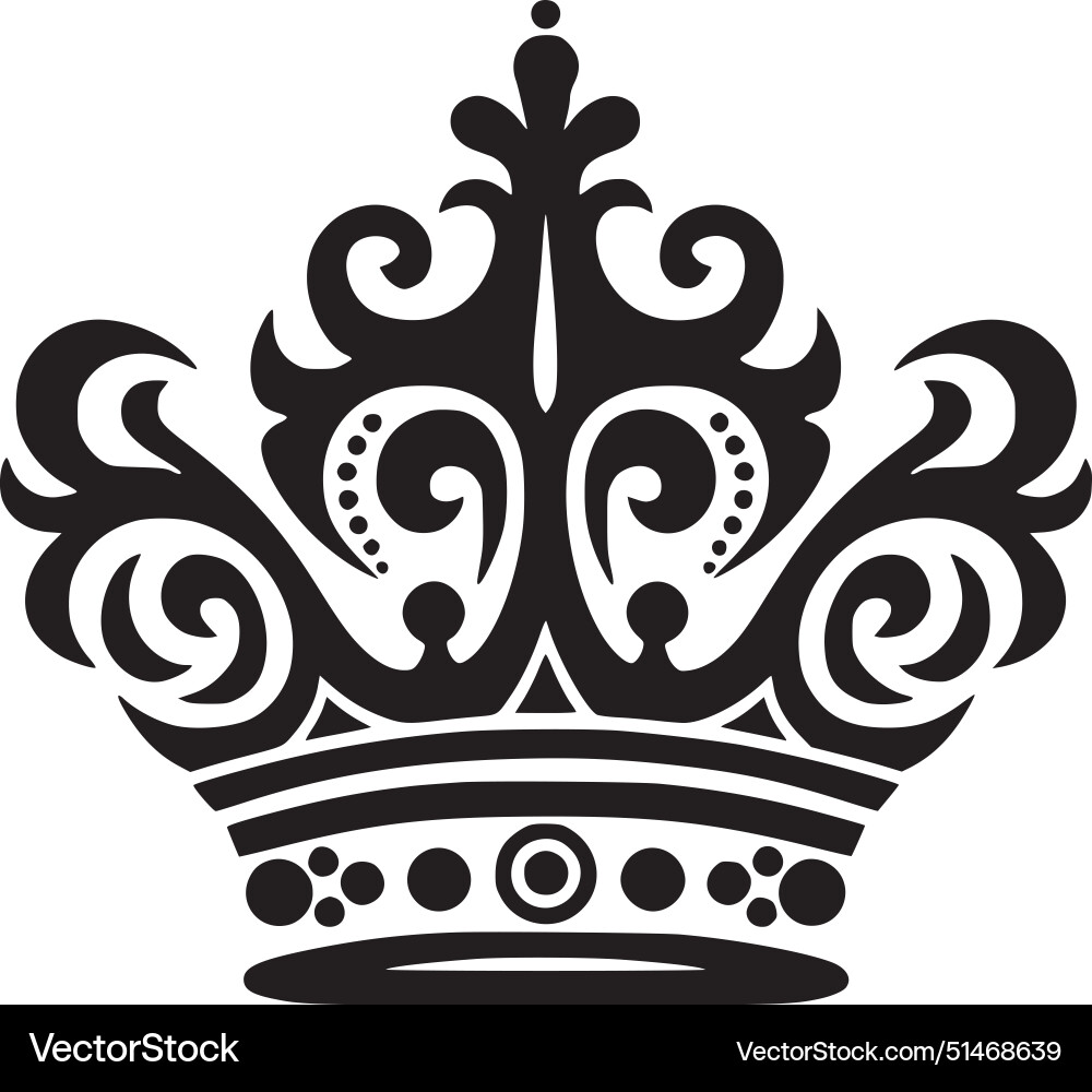 Crown black and white Royalty Free Vector Image