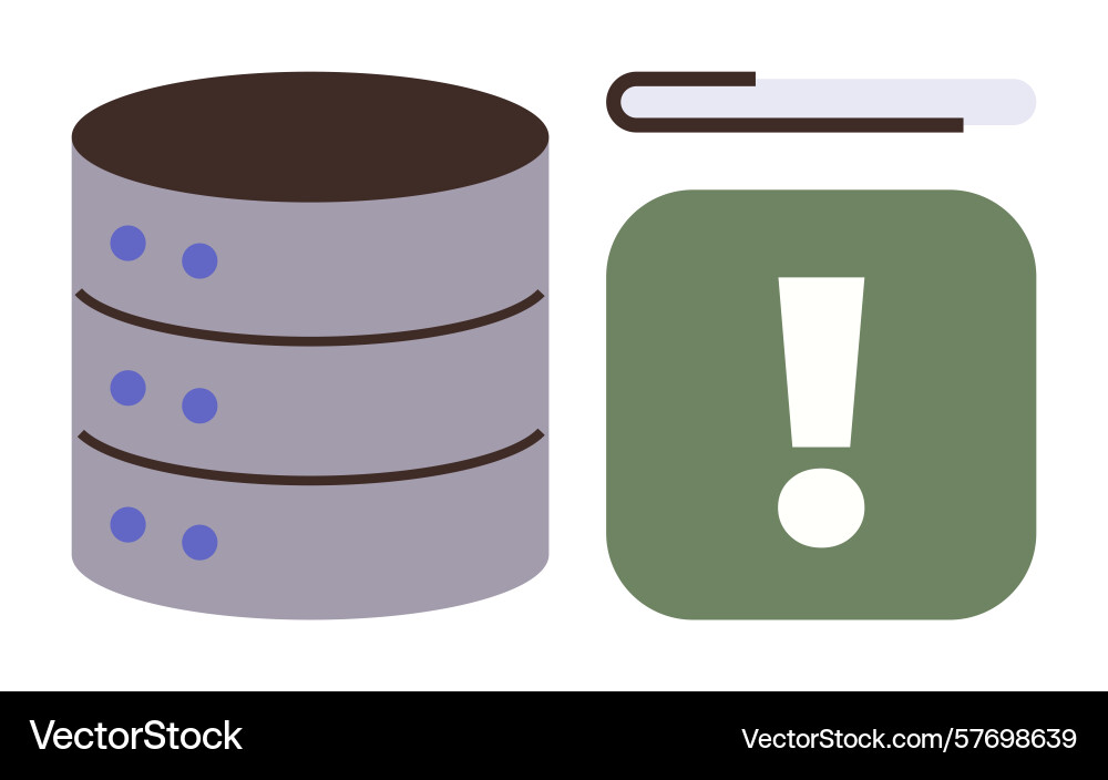 Database system alert indicating error or critical vector image