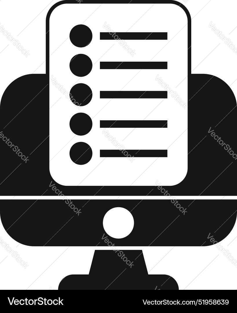 Desktop computer displaying online survey Vector Image