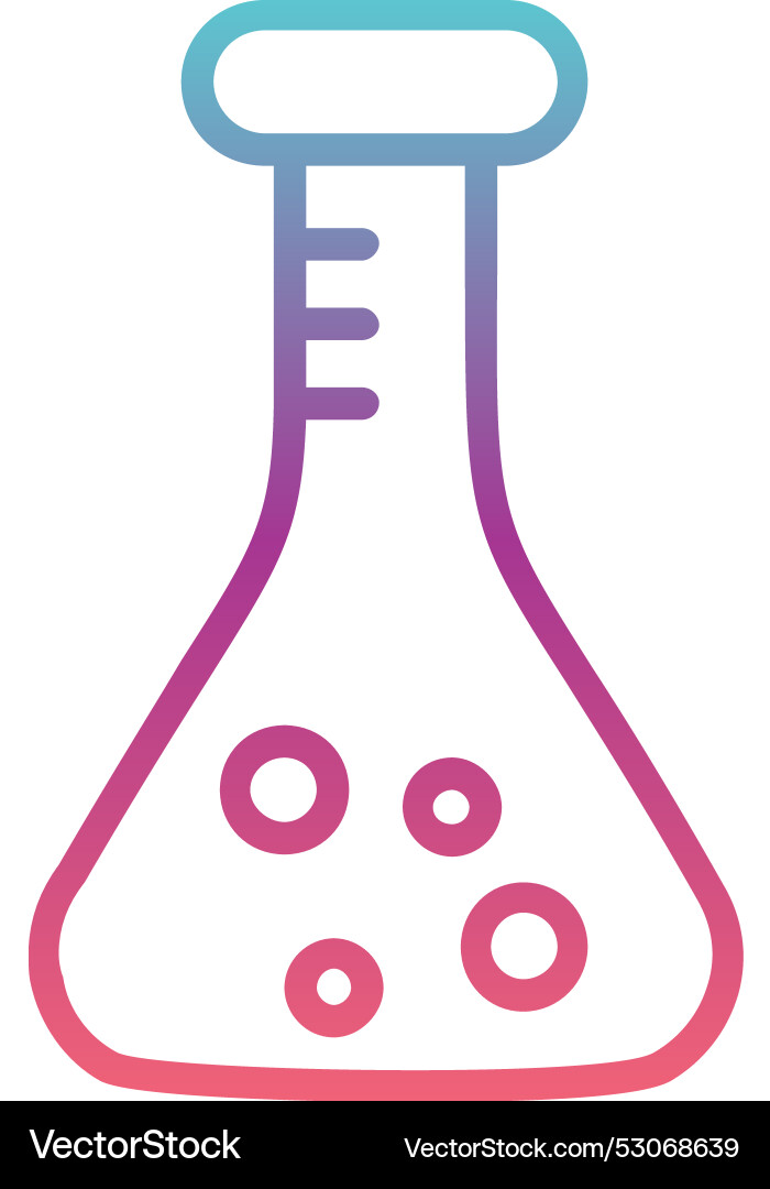 Flask line gradient design vector image