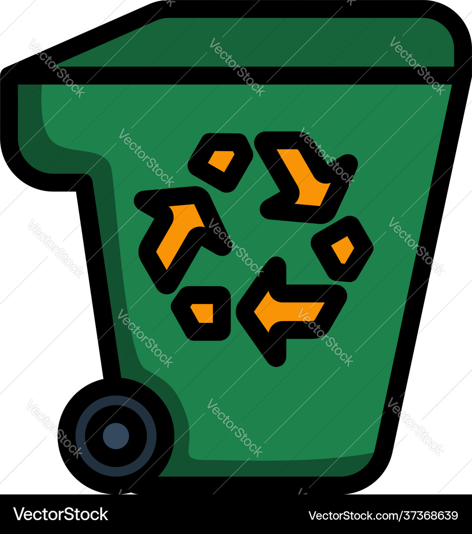 Garbage container with recycle sign icon vector image