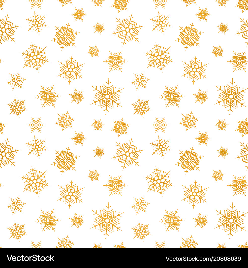 Golden Snowflake Pattern vector image