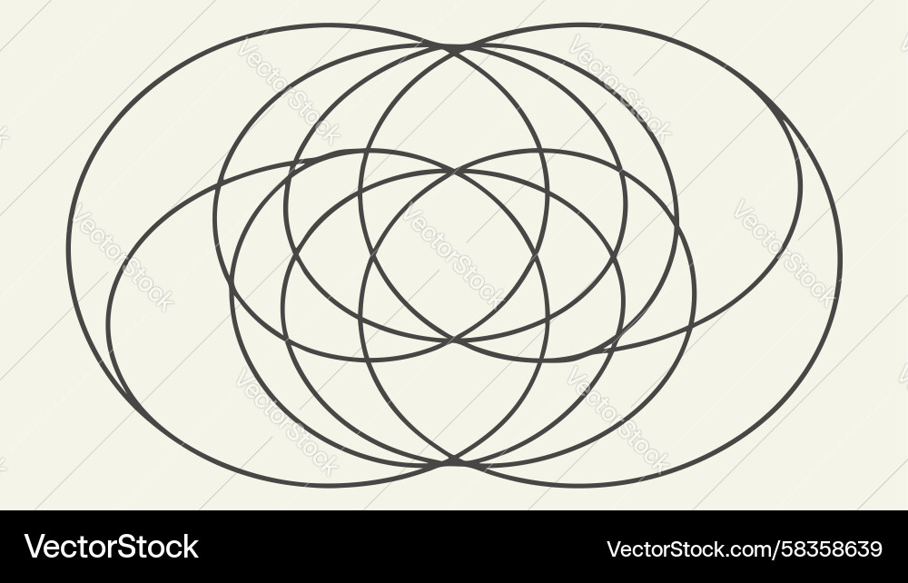 Intersecting Circles - Complex Pattern Vector Image
