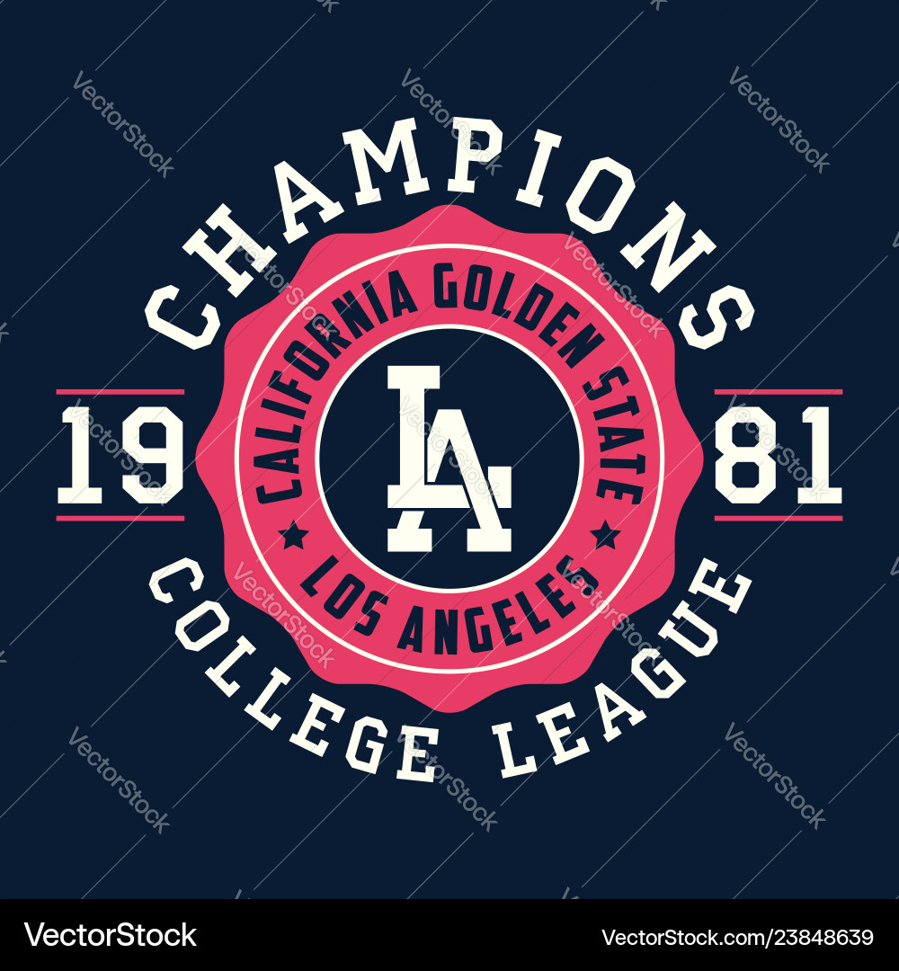 Los Angeles Sport Apparel Typography Vector Image
