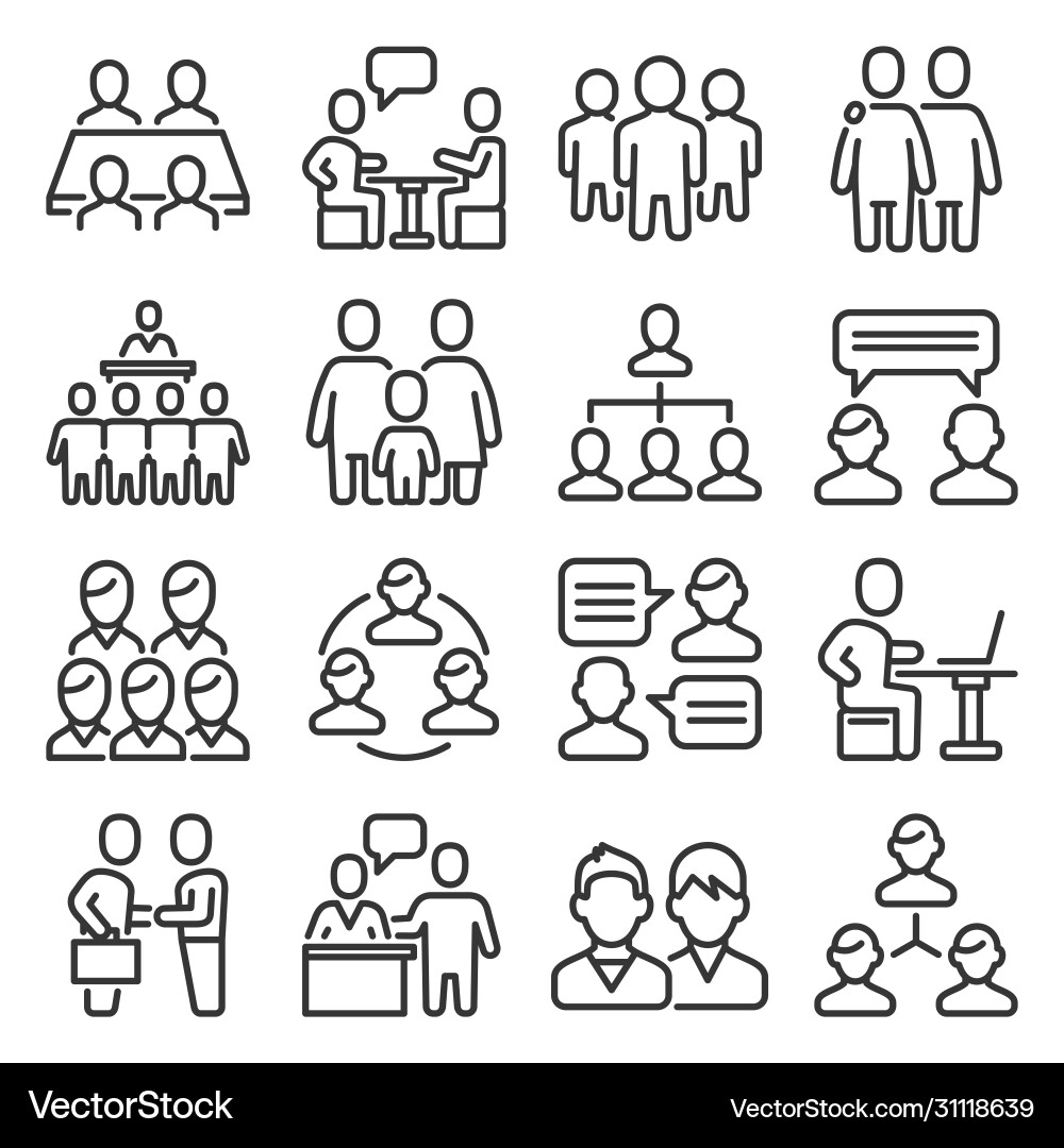 Meeting Icons Collection Vector Image