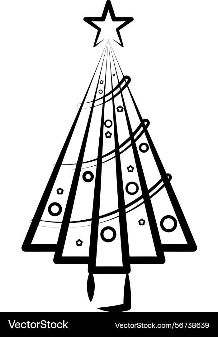 Minimalist christmas tree design with simple Vector Image