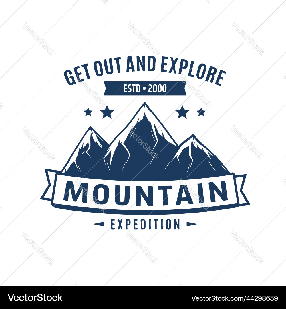 Mountain Expedition Icon - Hiking & Climbing Vector Image