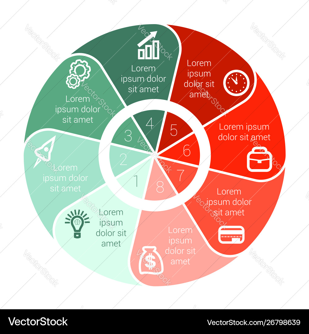 Pie chart data elements for template infographics Pie chart data elements for template infographics vector image