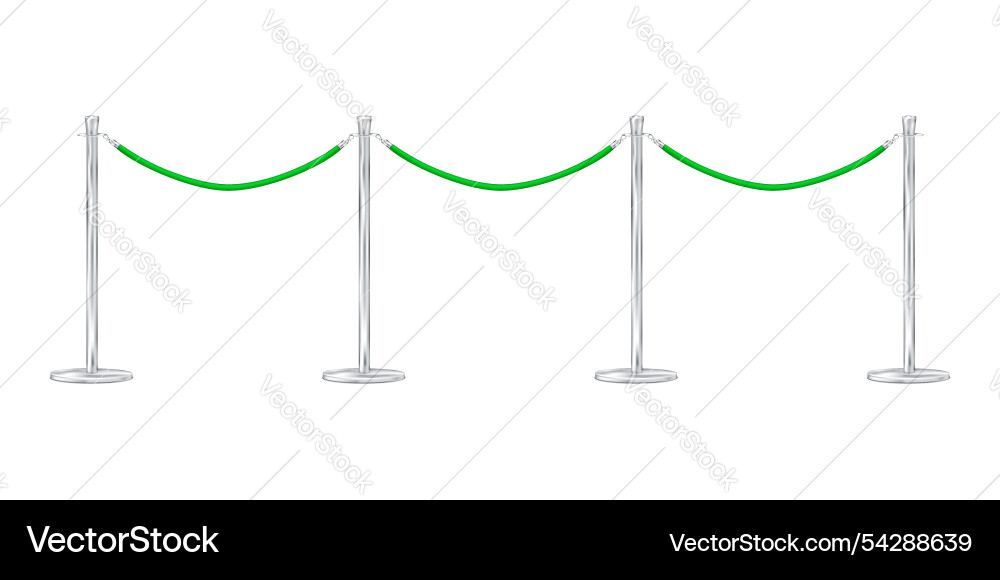 Queue crowd control barrier isolated on white Vector Image