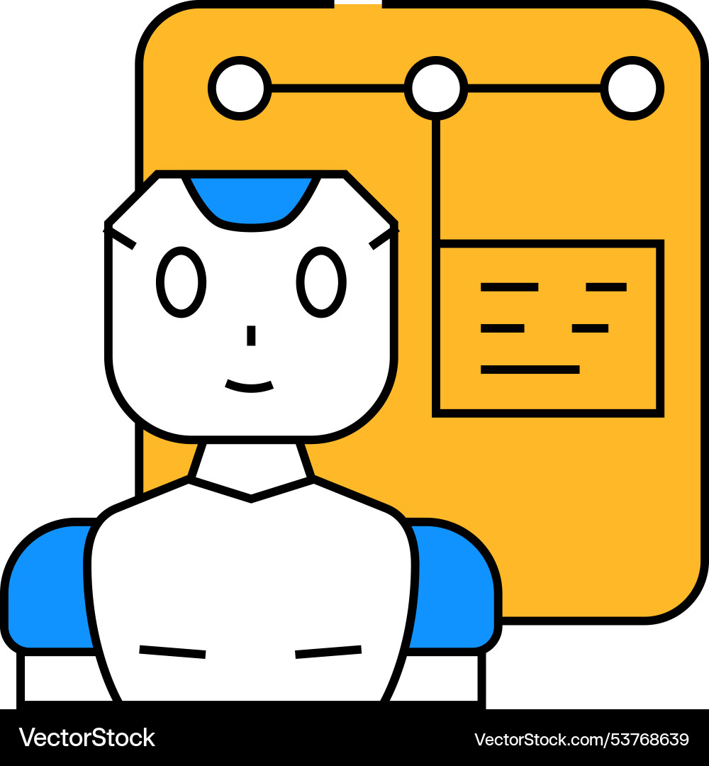 Support chat bot icon color Support chat bot icon color Vector Image