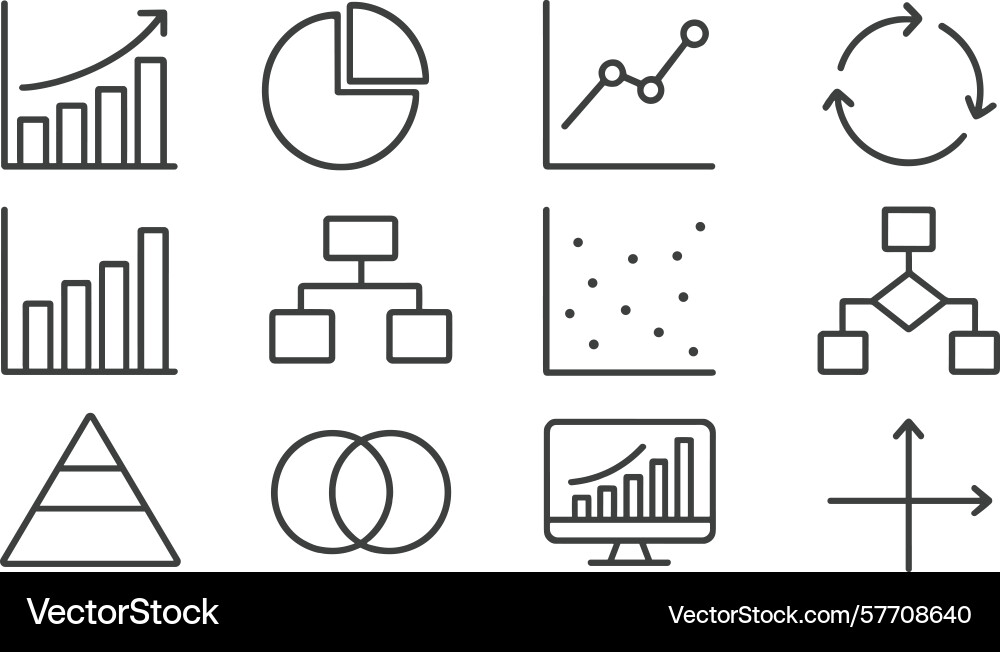 Collection of business and data visualization Collection of business and data visualization vector image
