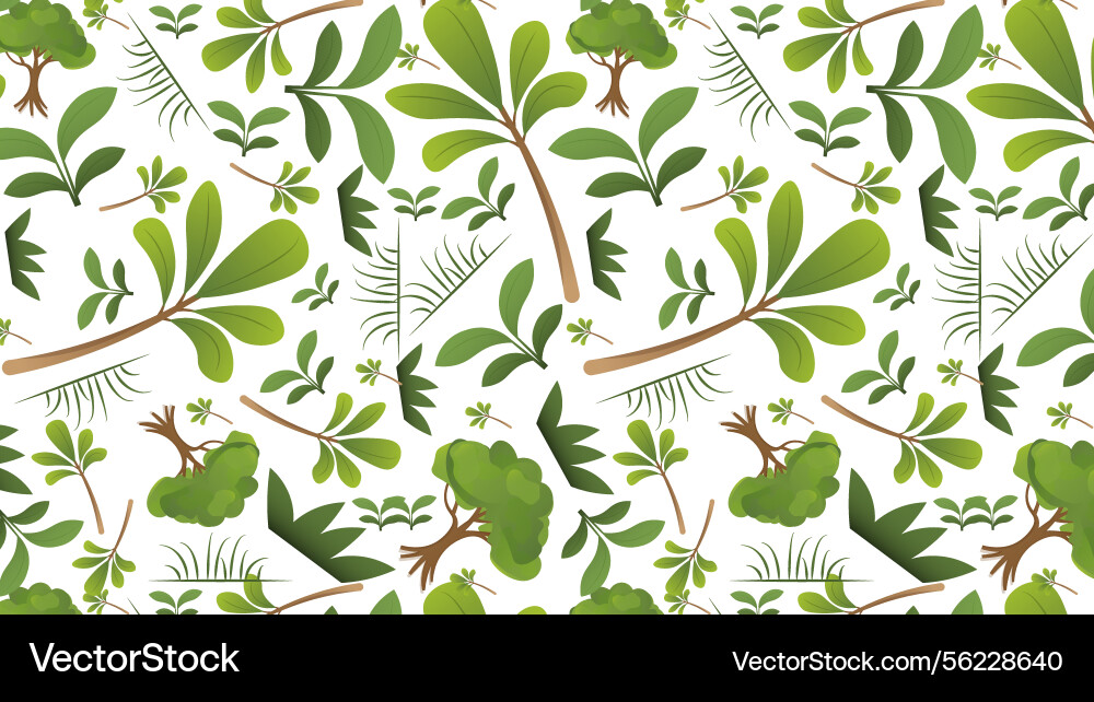 Complex botanical pattern trees and leaves vector image