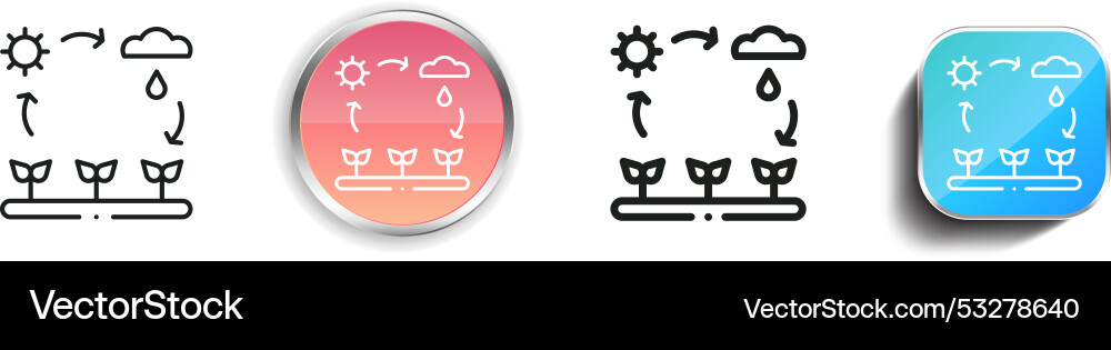 Cycle icon thin linear regular and button style Cycle icon thin linear regular and button style vector image