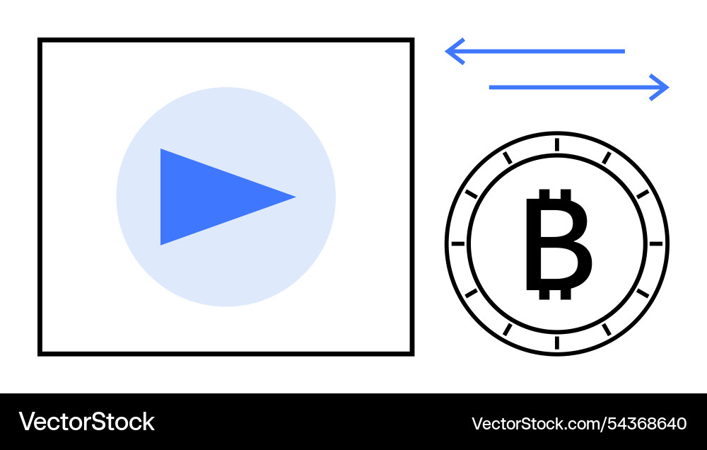 Digital transaction graphic with play button Digital transaction graphic with play button vector image