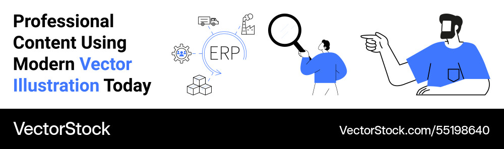 Exploring erp solutions with modern design Exploring erp solutions with modern design vector image