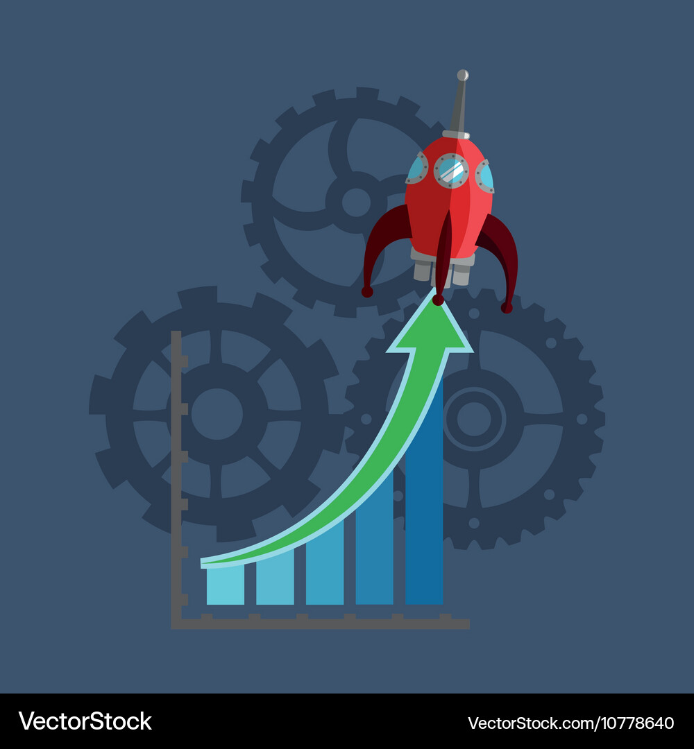 Graph chart with business related icons image Vector Image