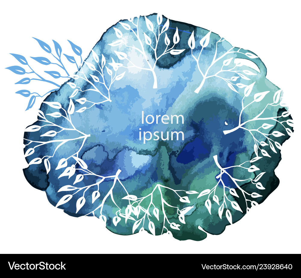 Watercolor Botanical Sketch Card vector image