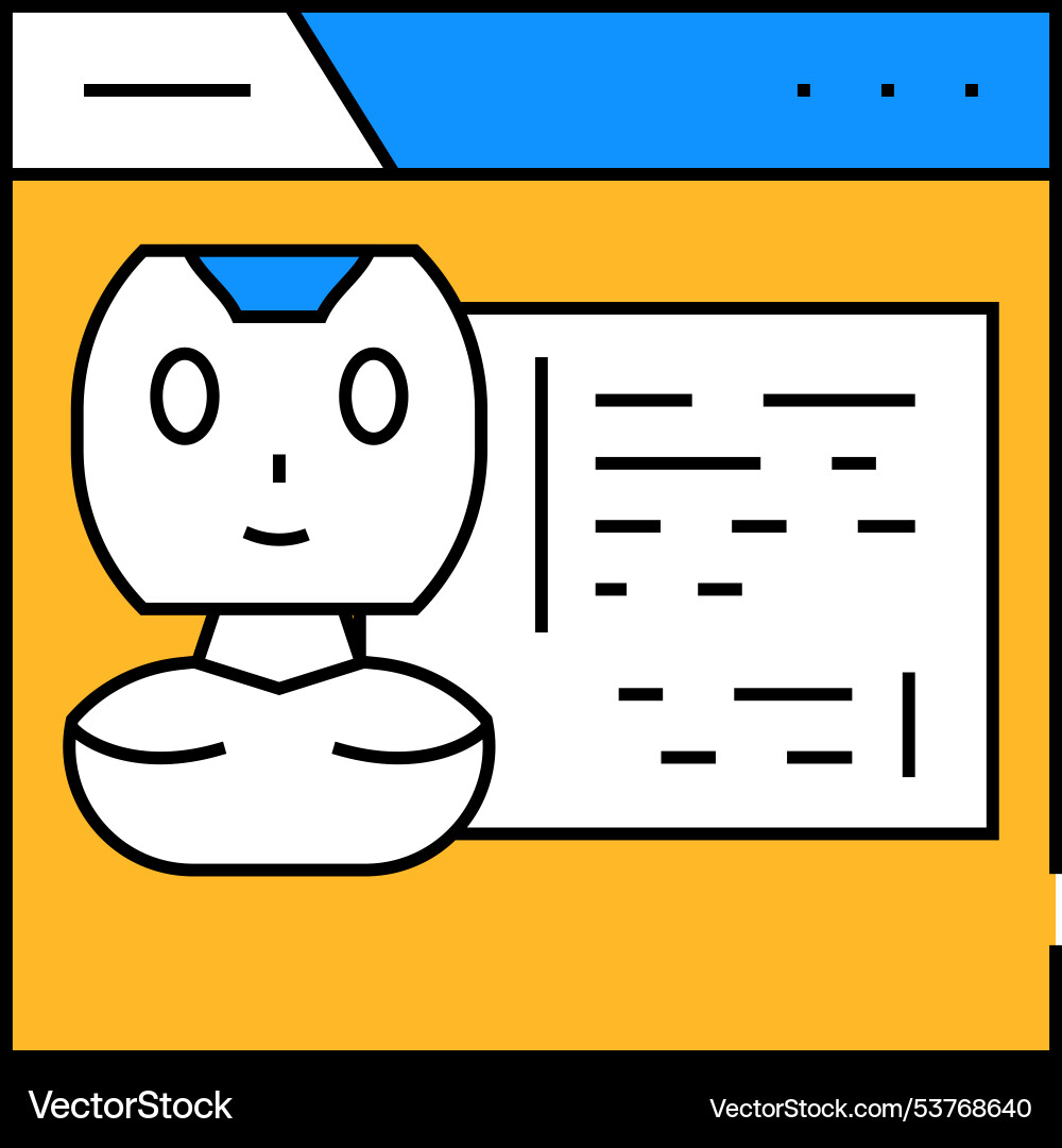 Web chat bot icon color Web chat bot icon color vector image