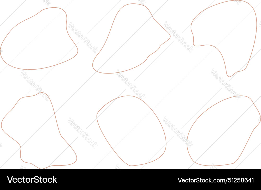 Abstract fluid linear shape set black Vector Image