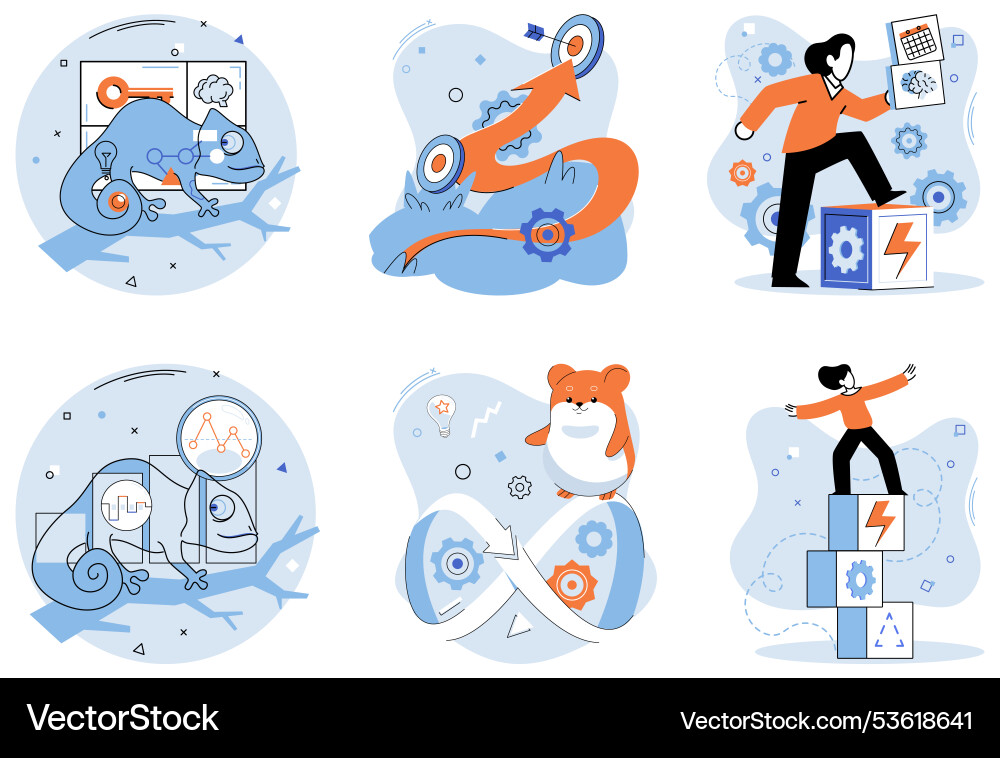 Concepts of adaptability problem vector image