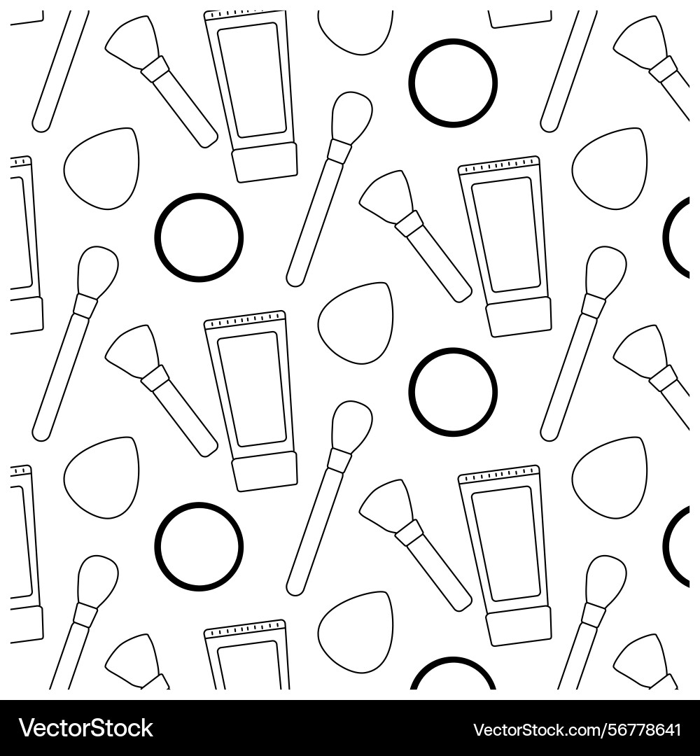 Cosmetics and make up line seamless pattern Cosmetics and make up line seamless pattern vector image
