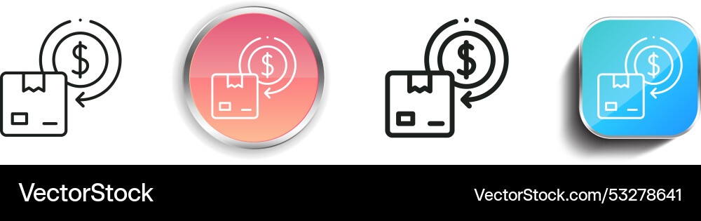 Cycle icon thin linear regular and button style vector image