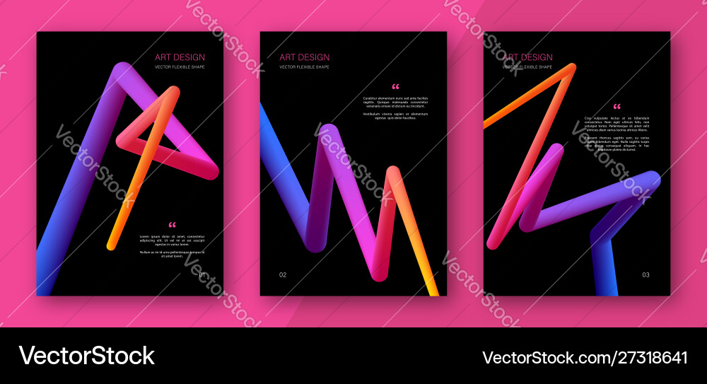 Flyers with abstract fluid gradient shapes Flyers with abstract fluid gradient shapes vector image