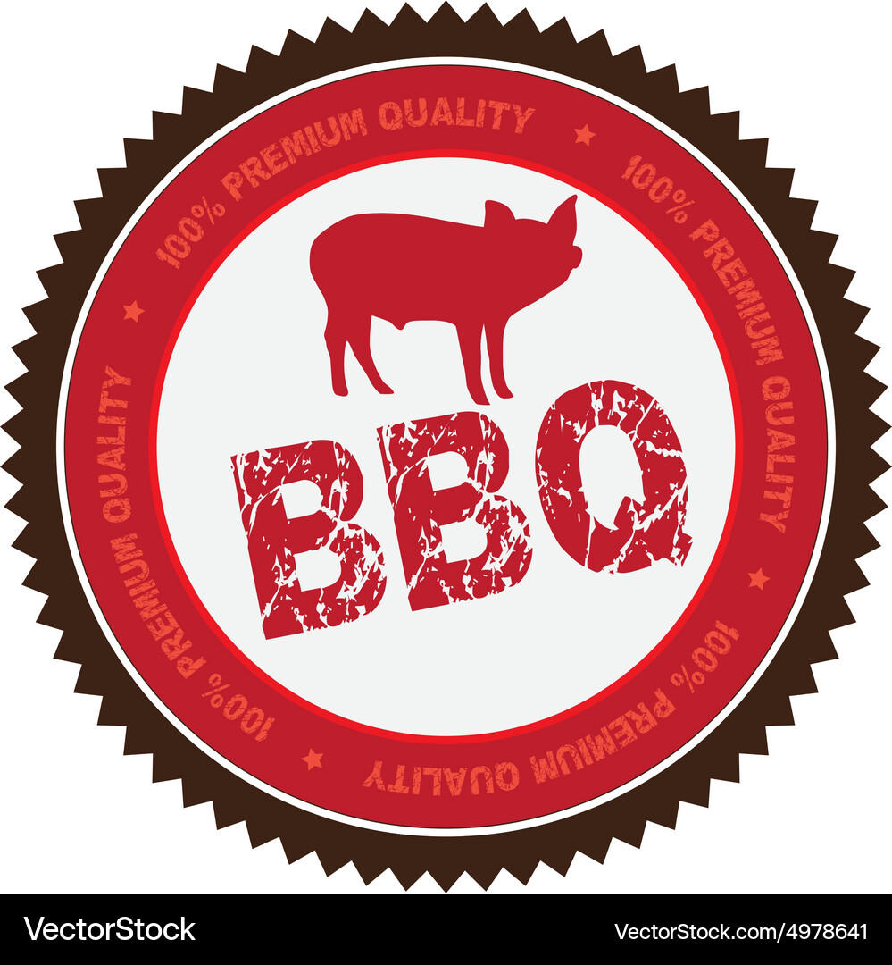 Isolated label with text and barbecue elements Vector Image