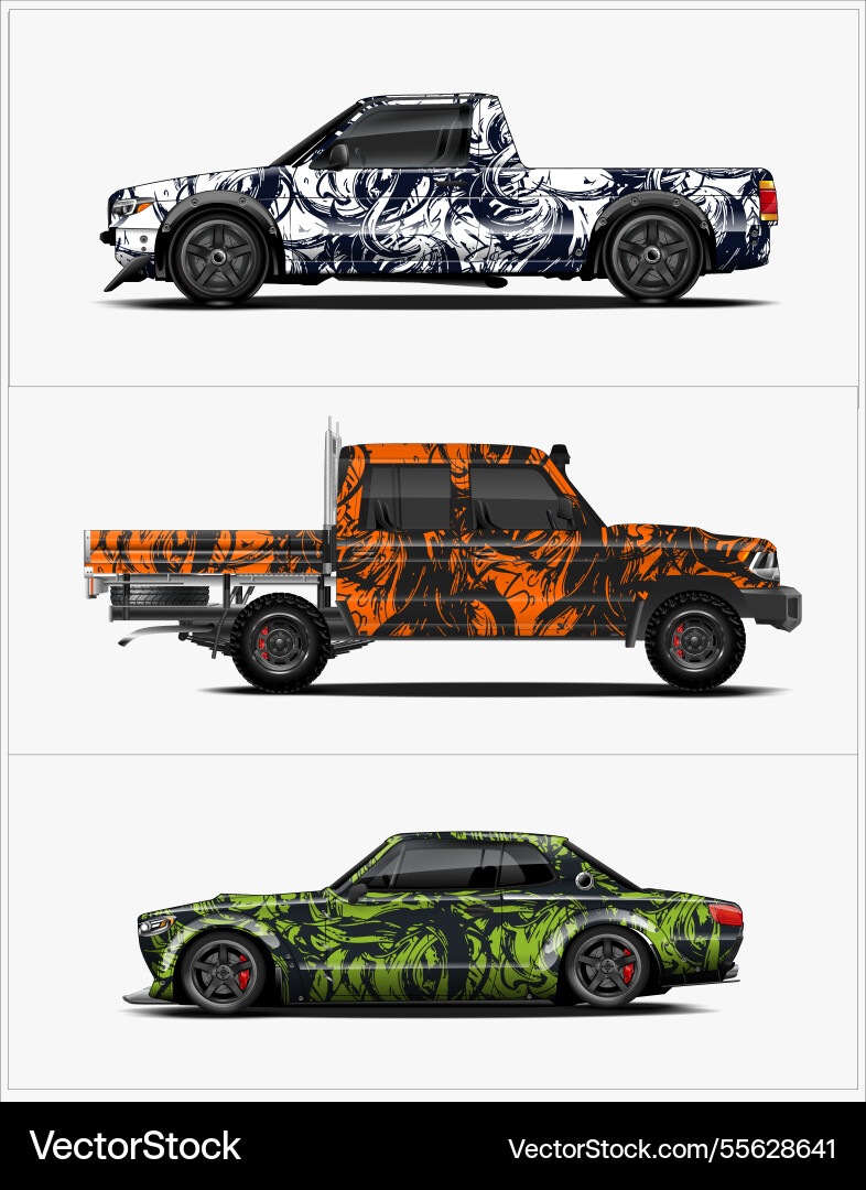 Modern vehicle wrap design graphics file Vector Image