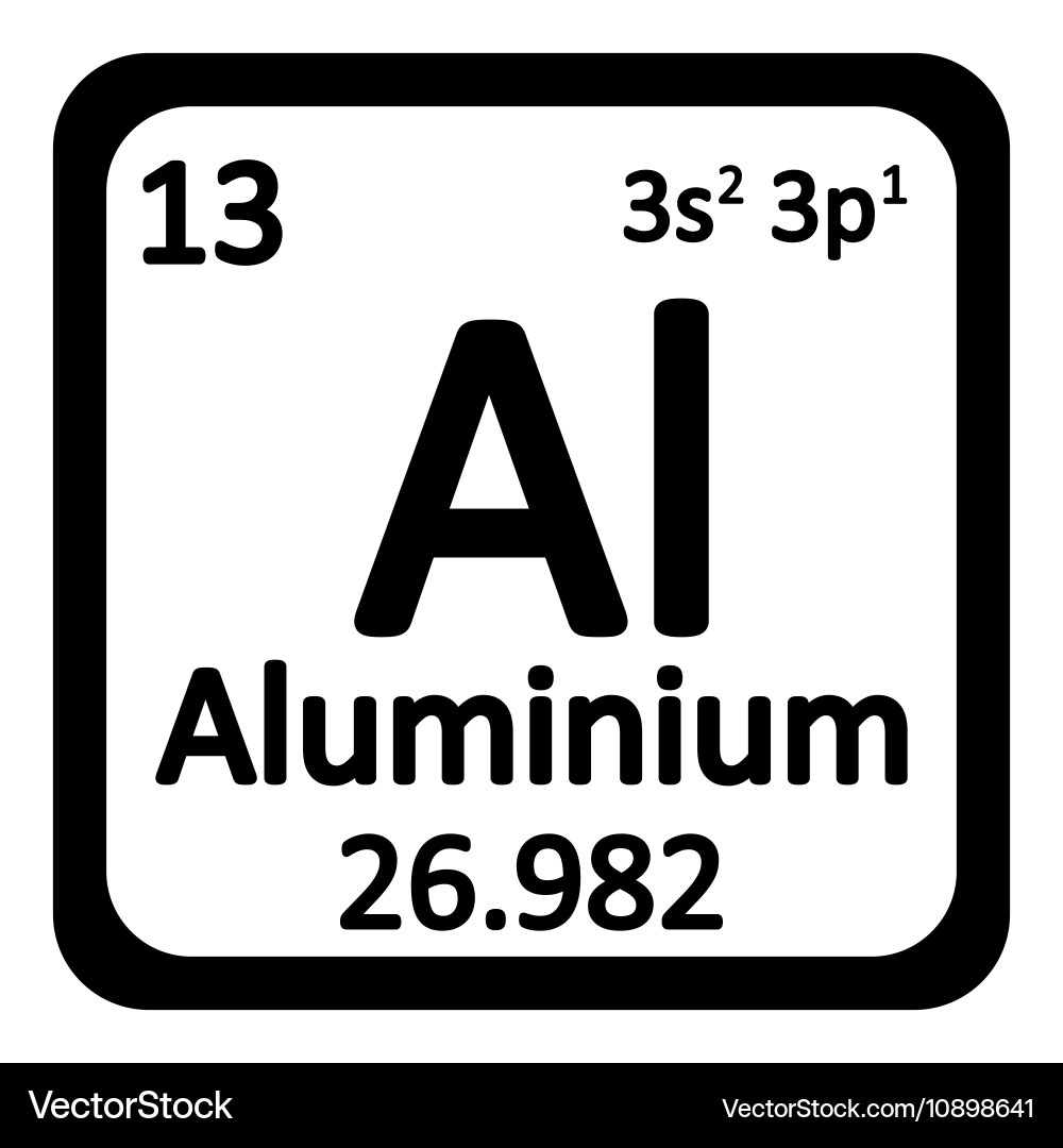 Periodic table element aluminium icon vector image