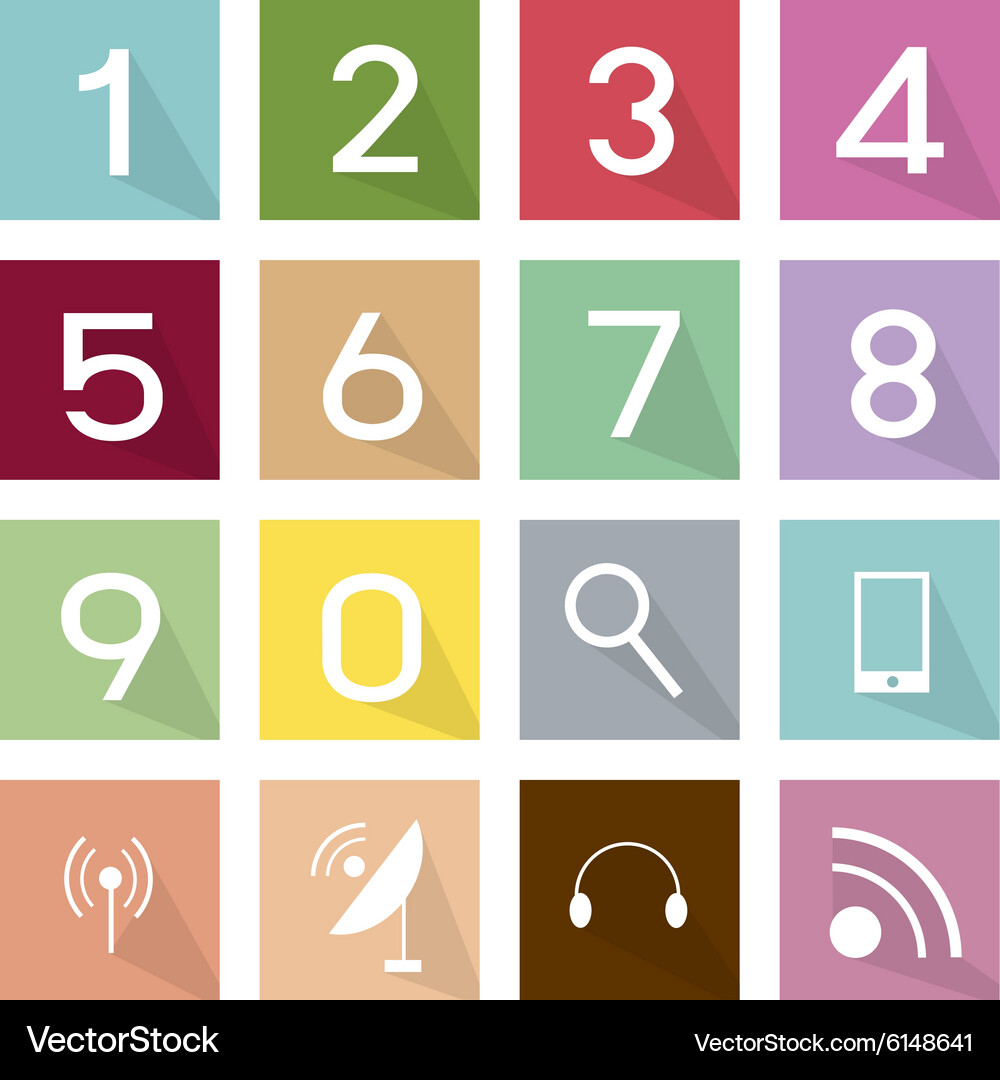 Set of telecommunication and numeric Vector Image