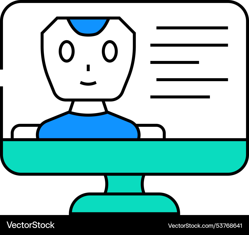 Virtual chat bot icon color vector image