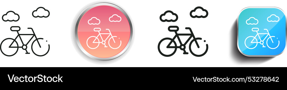 Cycling icon thin linear regular and button style Cycling icon thin linear regular and button style vector image