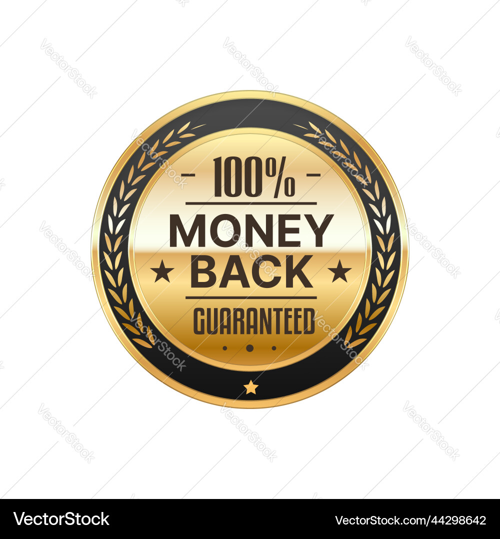 Money back service golden badge and label Money back service golden badge and label vector image