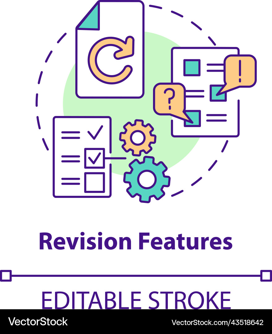Revision Features Icon - CMS Vector Image