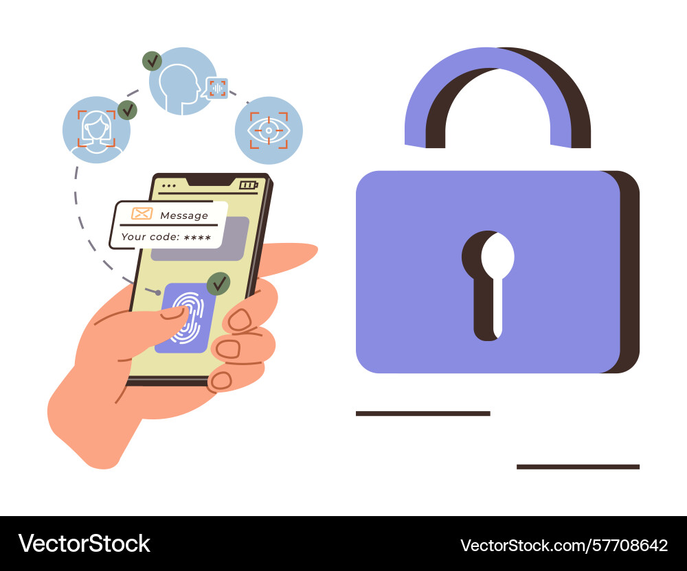 Secure access with two-factor authentication Secure access with two-factor authentication vector image