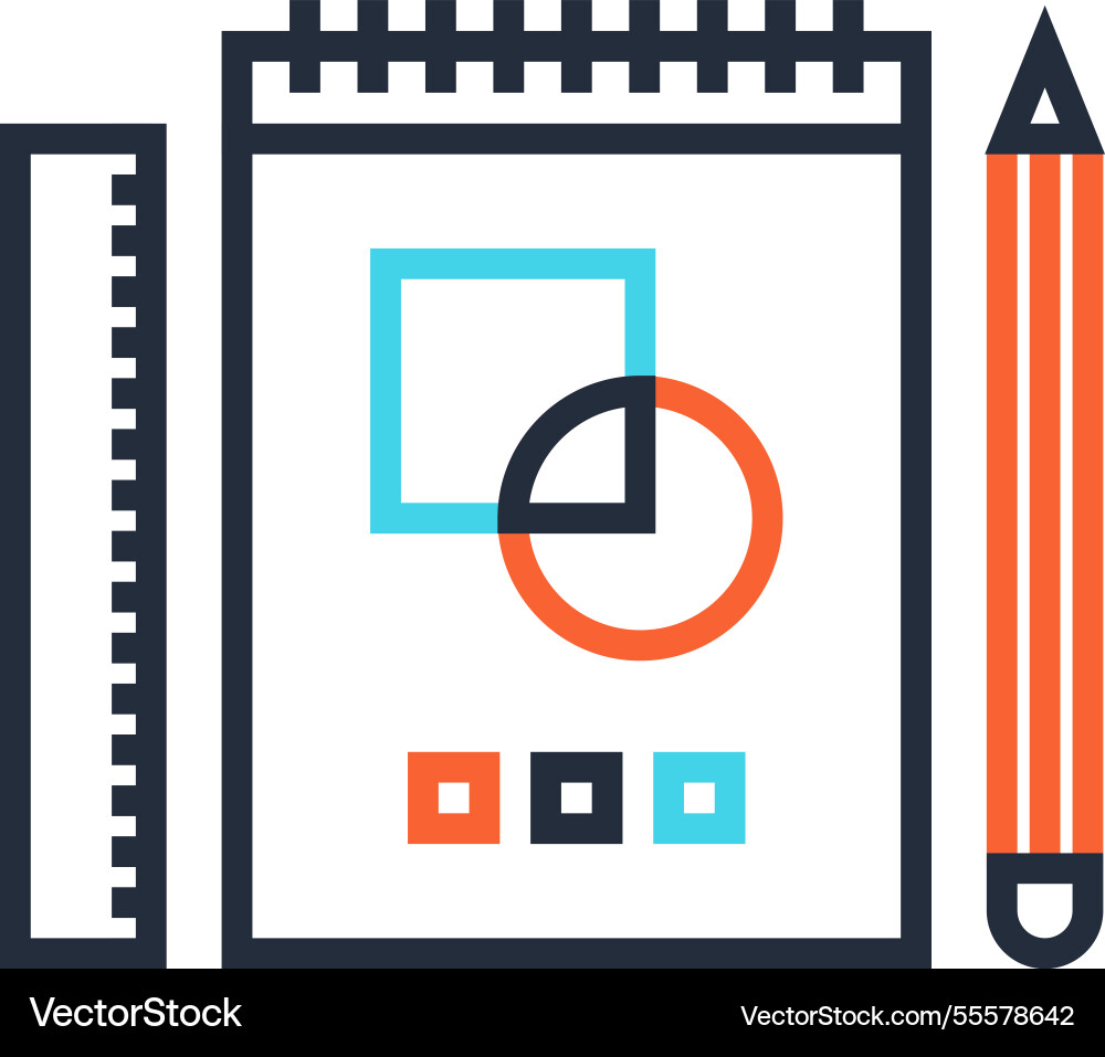 Sketching flat line web icon concept Vector Image