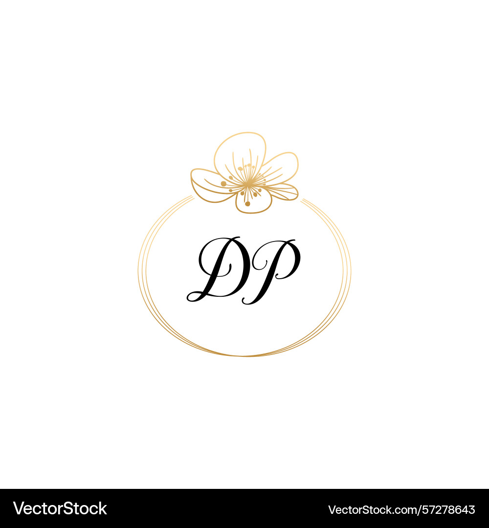 Botanical monogram logos with initial dp Botanical monogram logos with initial dp vector image