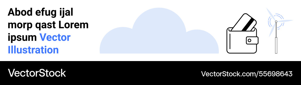 Cloud computing with digital wallet and wind Cloud computing with digital wallet and wind Vector Image