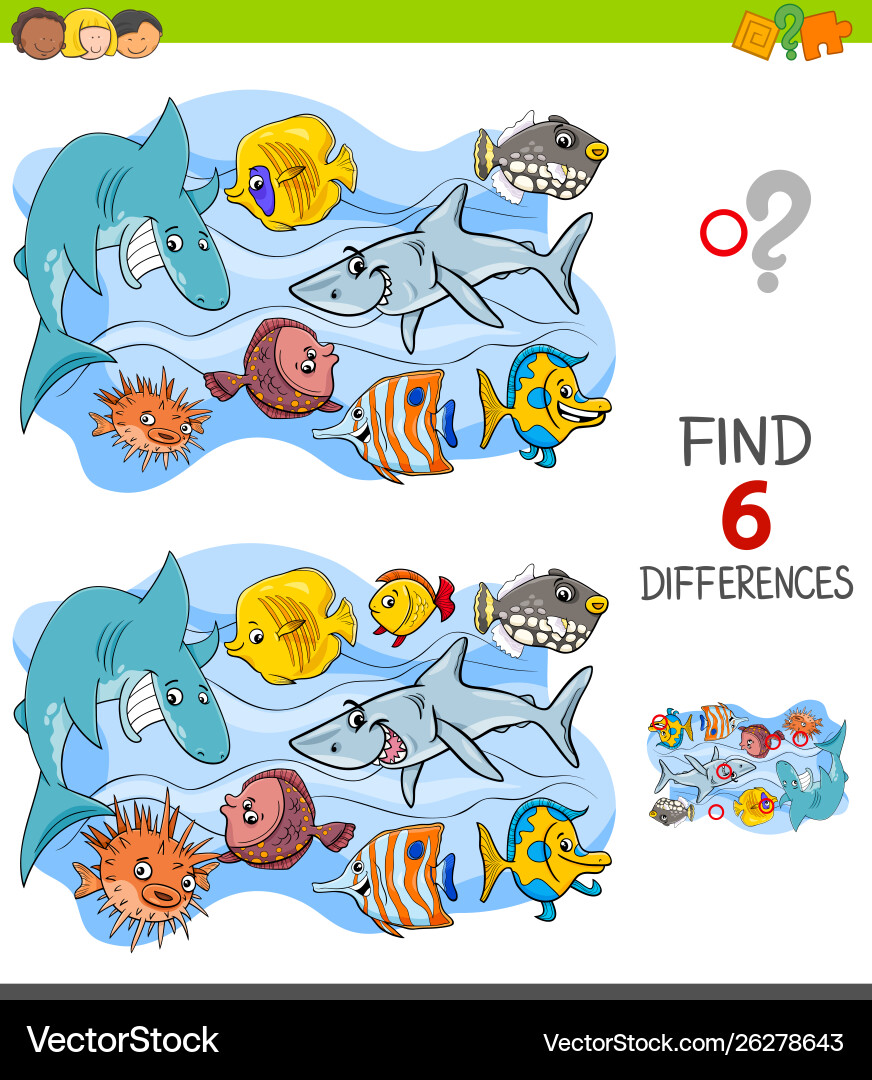 Finding Differences - Underwater Game vector image